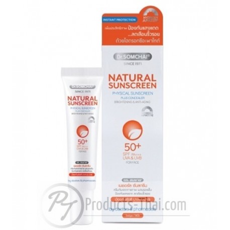 Dr.Somchai Natural Sunscreen SPF50+/PA+++ Plus Concealer for Face (20g)