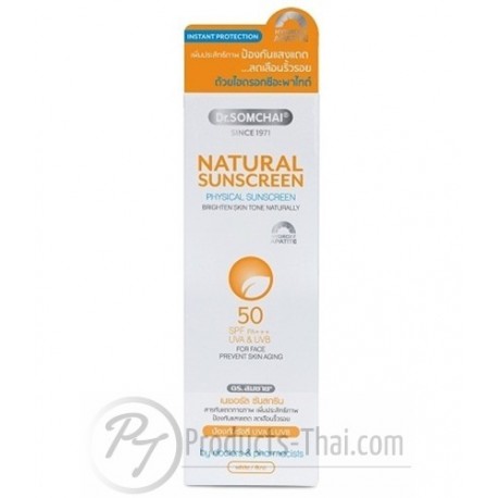 Dr.Somchai Natural Sunscreen SPF50+/PA+++ Prevent Skin Aging for Face (20g)