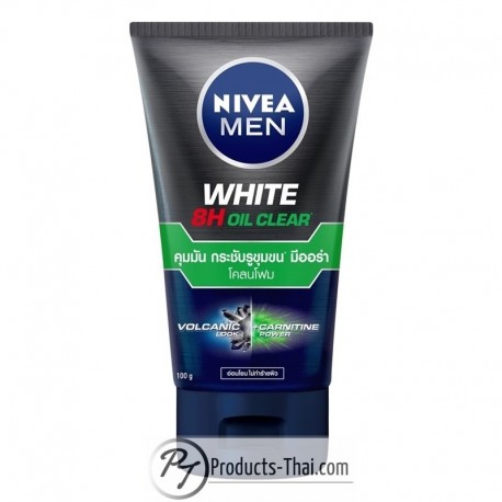 Nivea Men White 8H Oil Clear Volcanic Look & Carnitine Power Facial Mud Foam