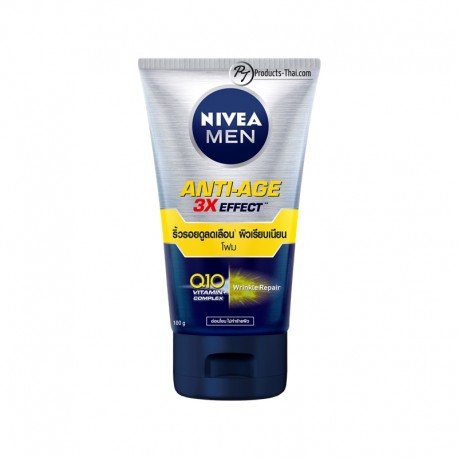 Nivea Thailand : Nivea Men Anti-Age 3X Effect Facial Foam Q10 Vitamin Complex & Wrinkle Repair (Size 100 g.)