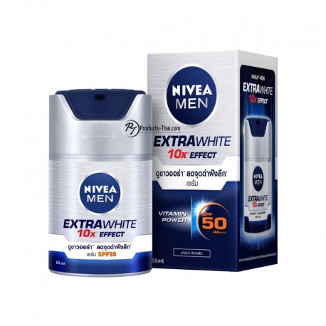 Nivea Thailand : Nivea Men Extra White Serum 10X Effect Vitamin Power SPF50/PA+++